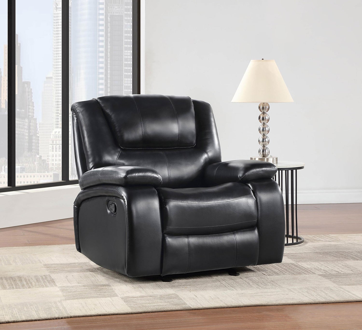 Coaster Camila Upholstered Glider Recliner Chair Black