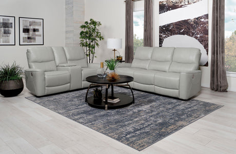 Coaster Greenfield 2-piece Power Reclining Sofa Set Dove Grey