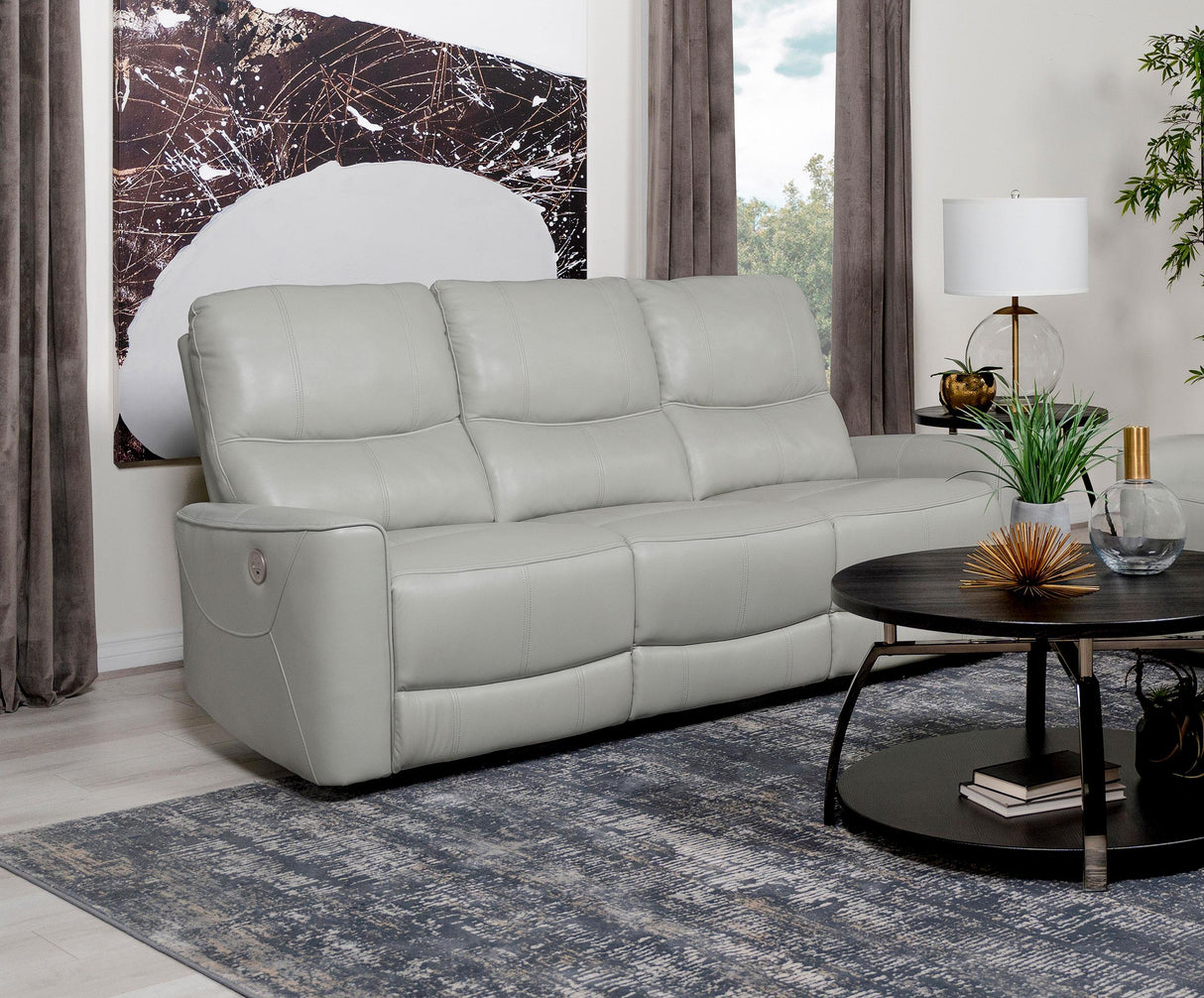 Coaster Greenfield Upholstered Power Reclining Sofa Dove Grey