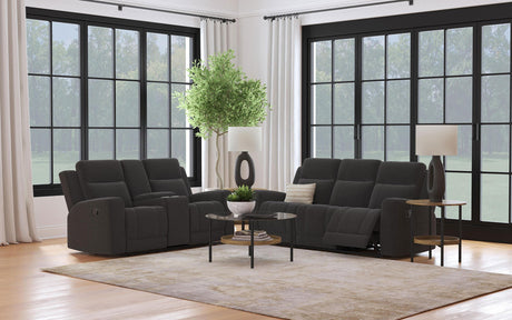 Coaster Brentwood 2-piece Upholstered Reclining Sofa Set Charcoal