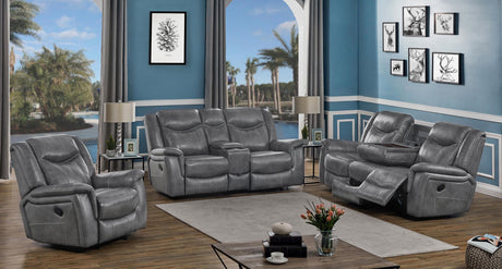 Coaster Conrad 3-piece Upholstered Padded Arm Motion Sofa Set Grey