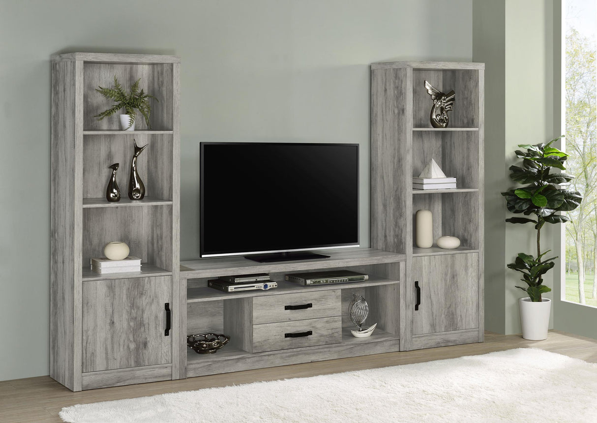 Coaster Burke 3-piece 59" TV Entertainment Center Grey Driftwood