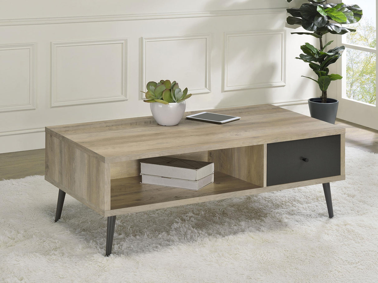 Coaster Welsh 1-drawer Engineered Wood Coffee Table Antique Pine