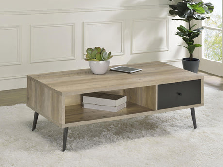 Coaster Welsh 1-drawer Engineered Wood Coffee Table Antique Pine