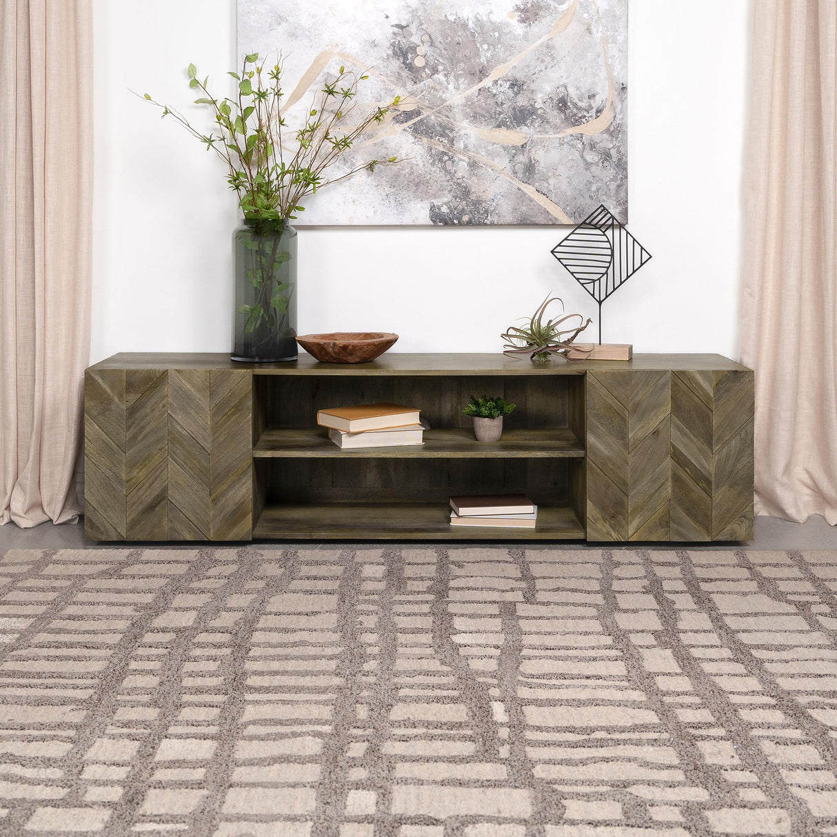 Coaster Keese 2-door Wood 70" TV Stand Media Console Mango Brown