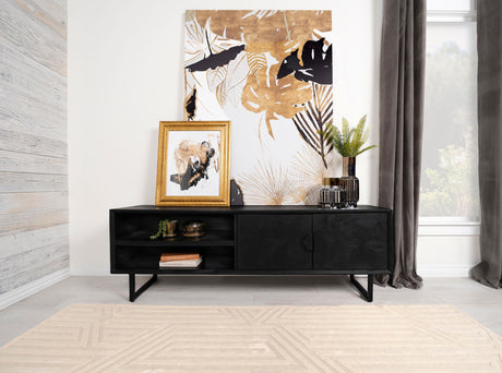 Coaster Marsden 2-door Mango Wood 70" TV Stand Charcoal Black