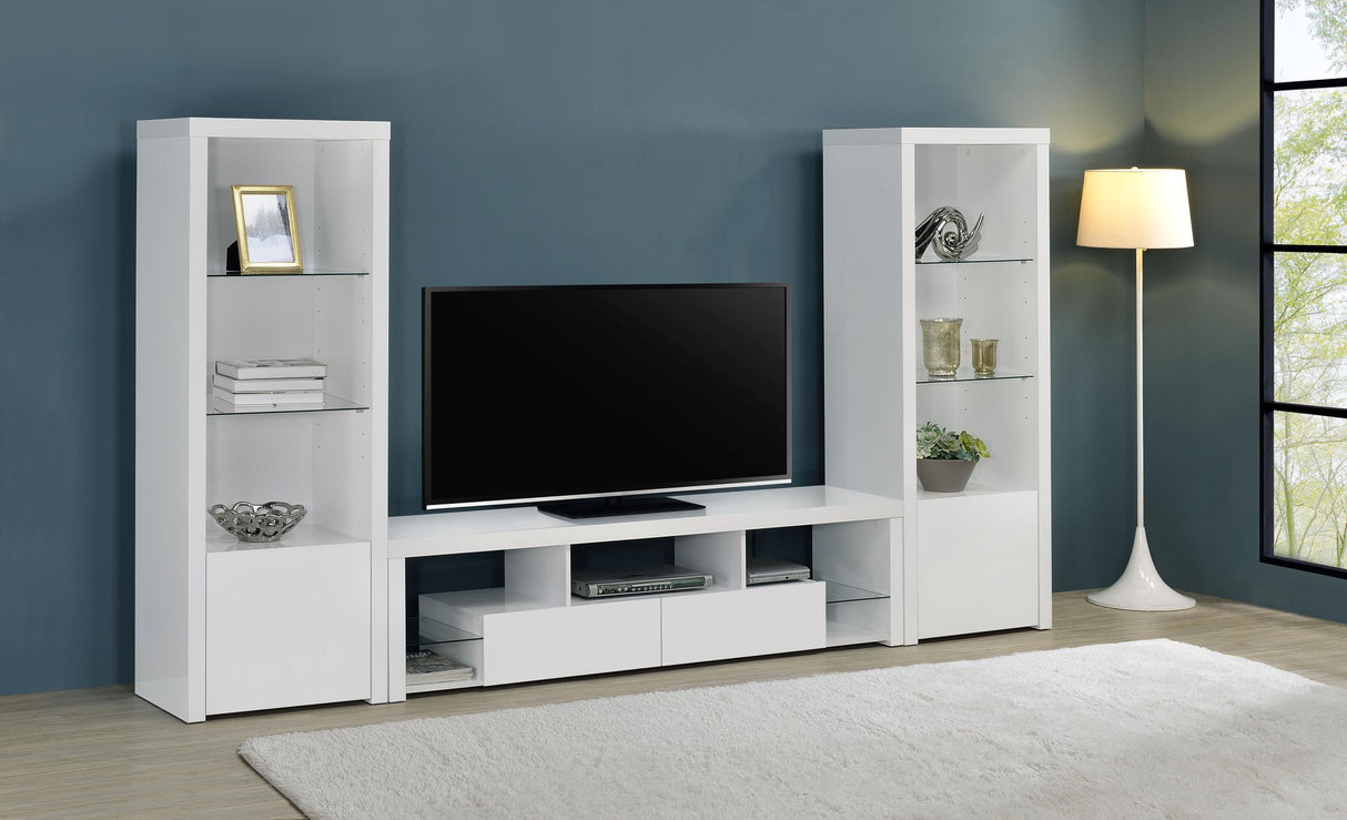 Coaster Jude 3-piece 71" TV Entertainment Center White High Gloss