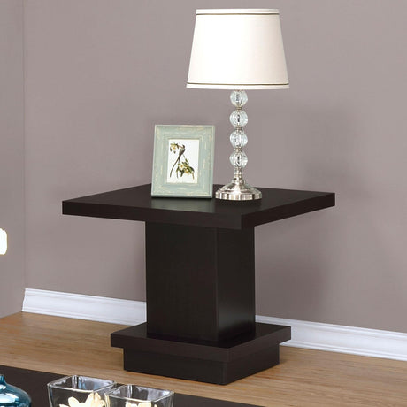 Coaster Reston Square Engineered Wood Side End Table Cappuccino