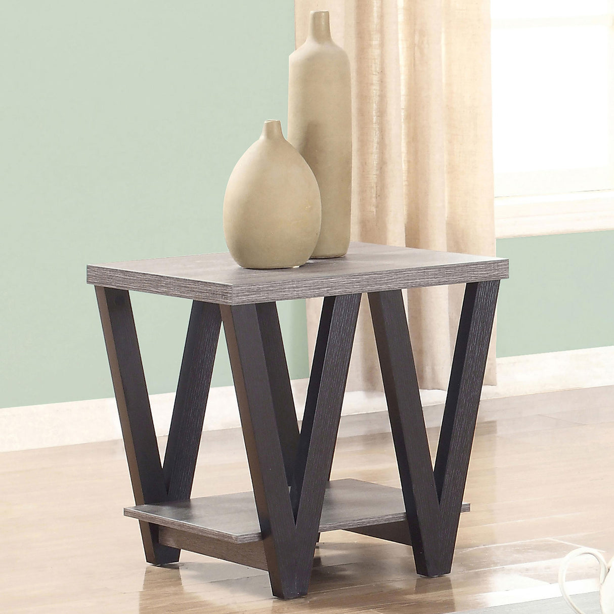 Coaster Stevens Engineered Wood End Table Antique Grey and Black