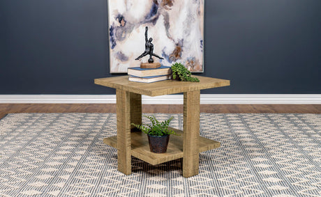 Coaster Dawn Square Engineered Wood End Table Mango Brown