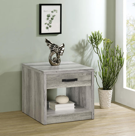 Coaster Felix 1-drawer Engineered Wood Side End Table Grey Driftwood