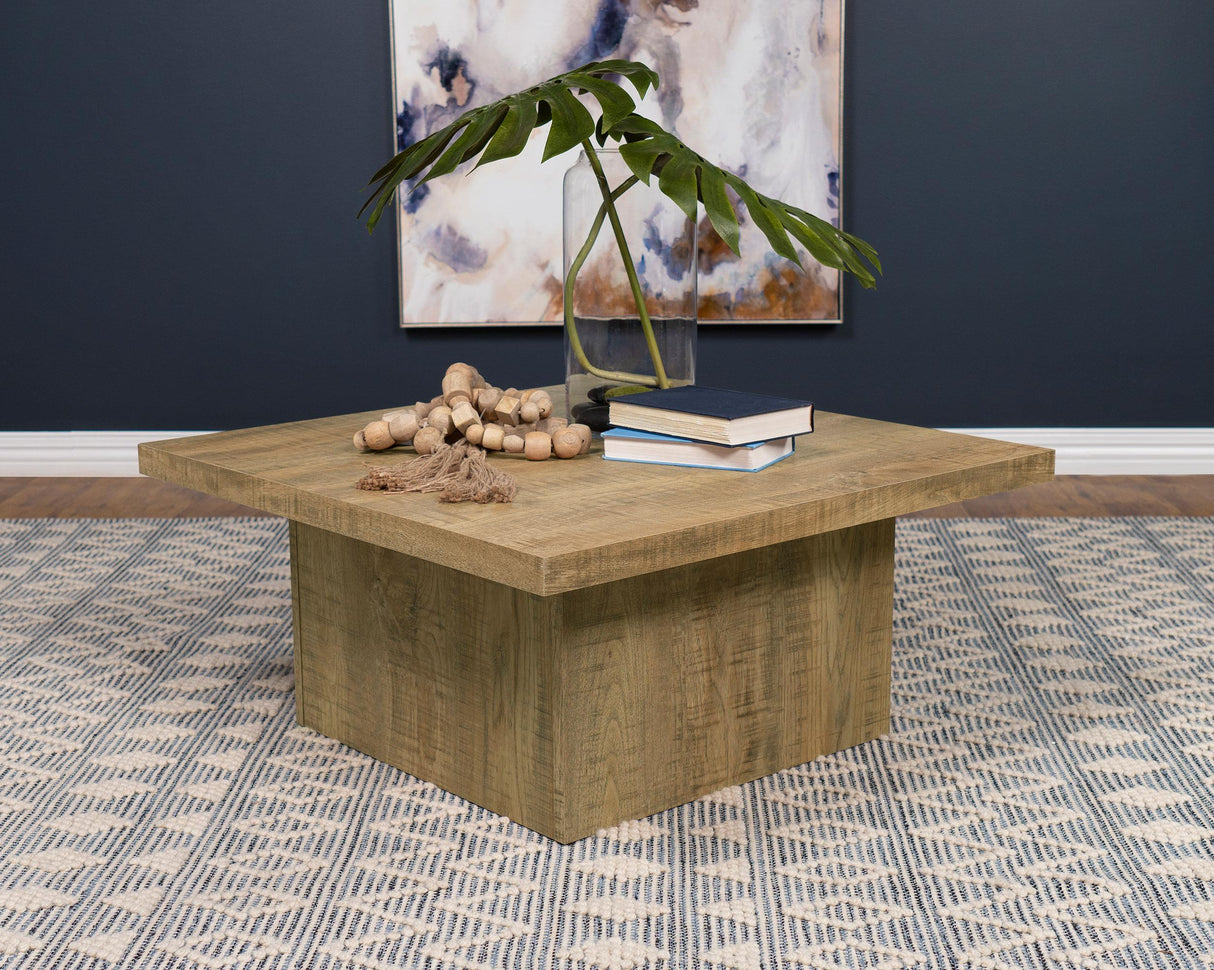 Coaster Devar Square Engineered Wood Coffee Table Mango Brown
