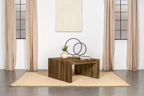 Coaster Odilia Square Solid Wood Coffee Table Auburn