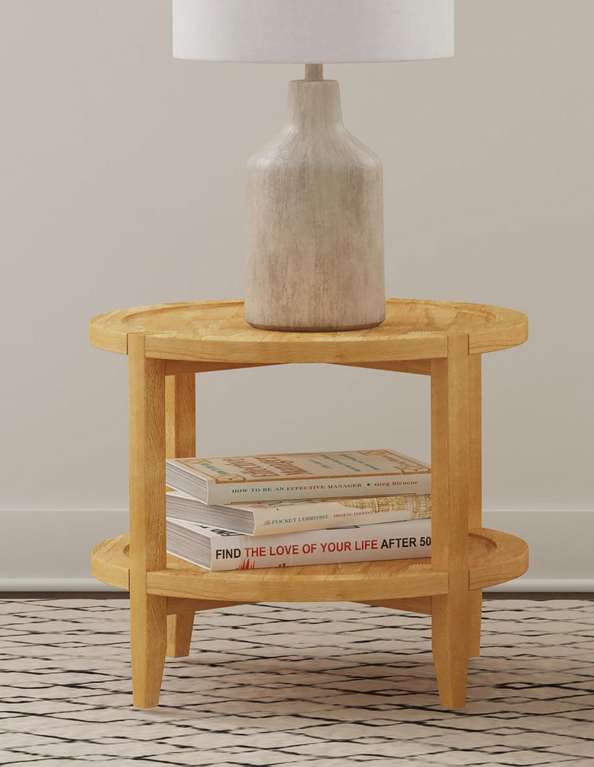 Coaster Camillo Round Solid Wood Side End Table Maple Brown