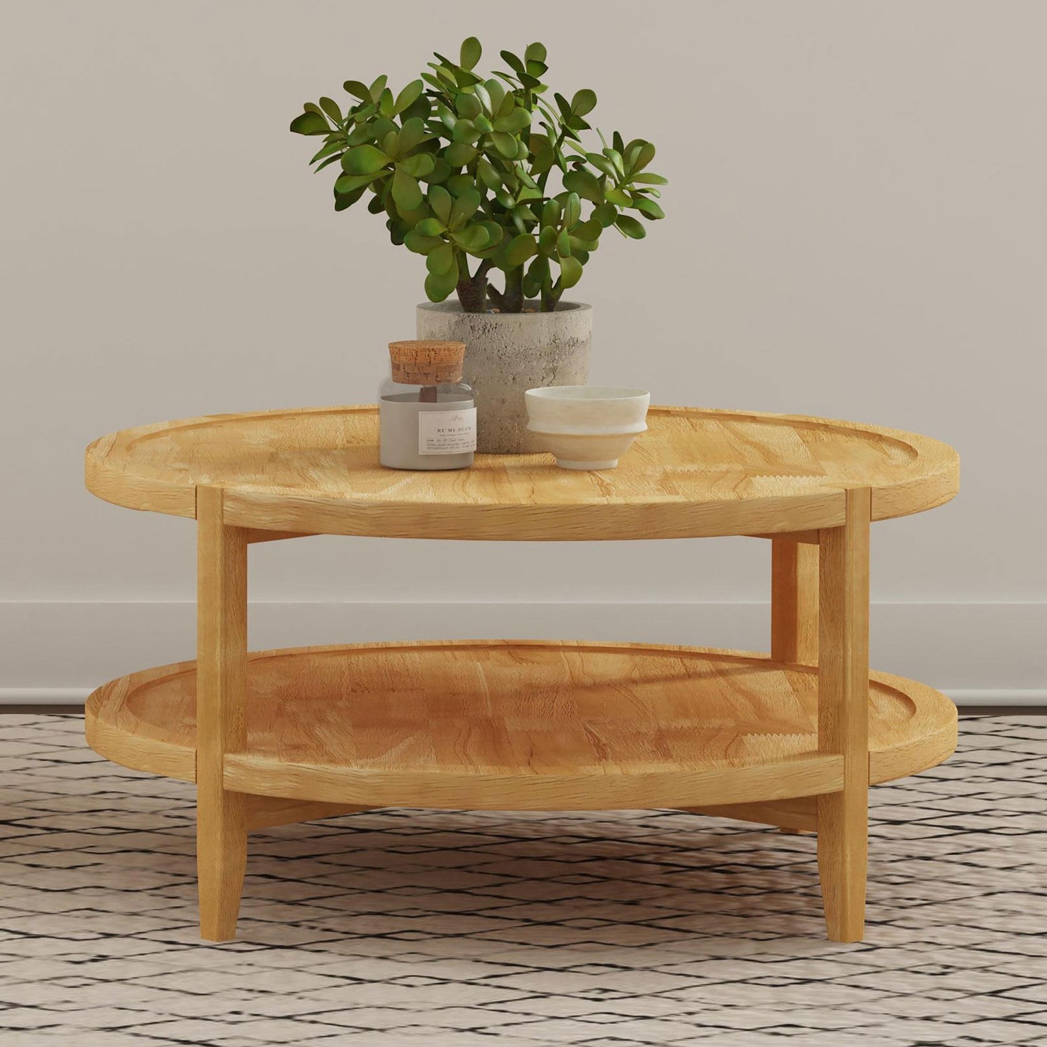 Coaster Camillo Round Solid Wood Coffee Table Maple Brown