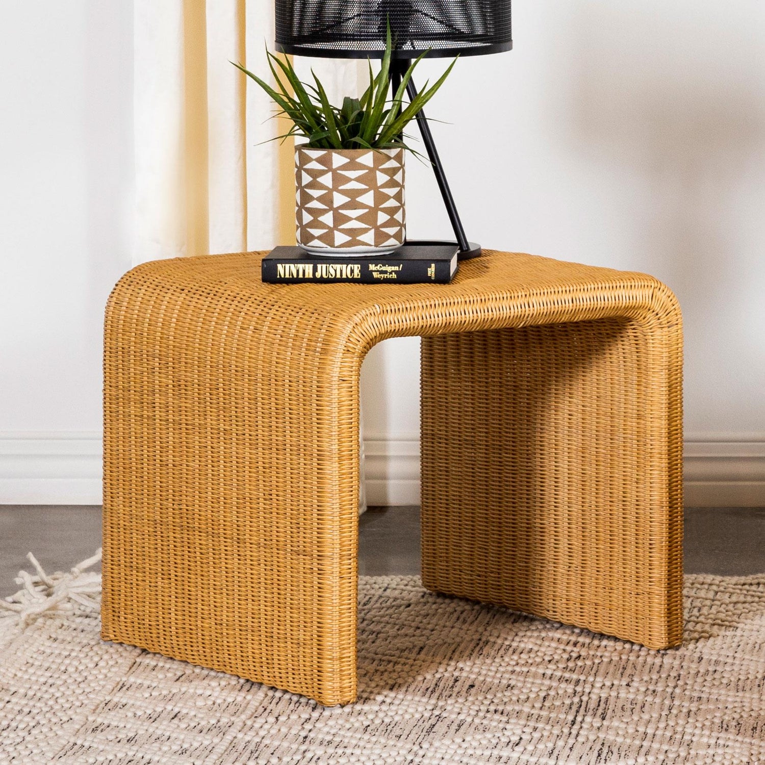 Coaster Juanita Square Woven Rattan End Table Natural