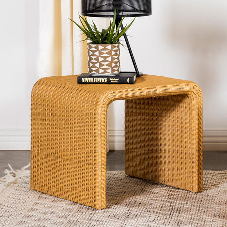 Coaster Juanita Square Woven Rattan End Table Natural