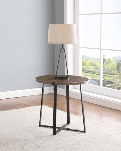 Coaster Marcus Round Engineered Wood Side End Table Grey