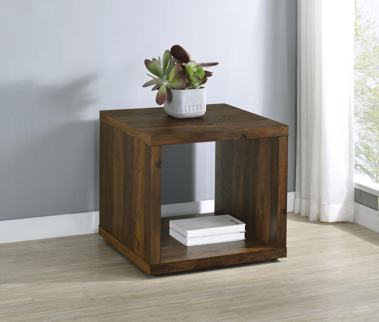 Coaster Frisco Square Engineered Wood Side End Table Dark Pine