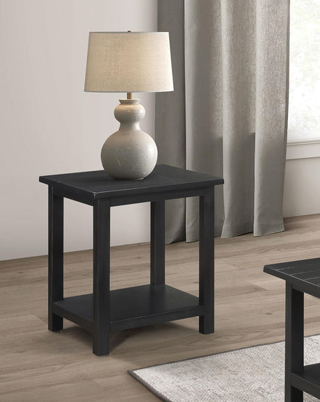 Coaster Payne Wood End Table with Shelf Java