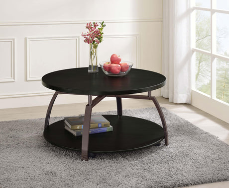 Coaster Dacre Round Engineered Wood Top Coffee Table Dark Grey