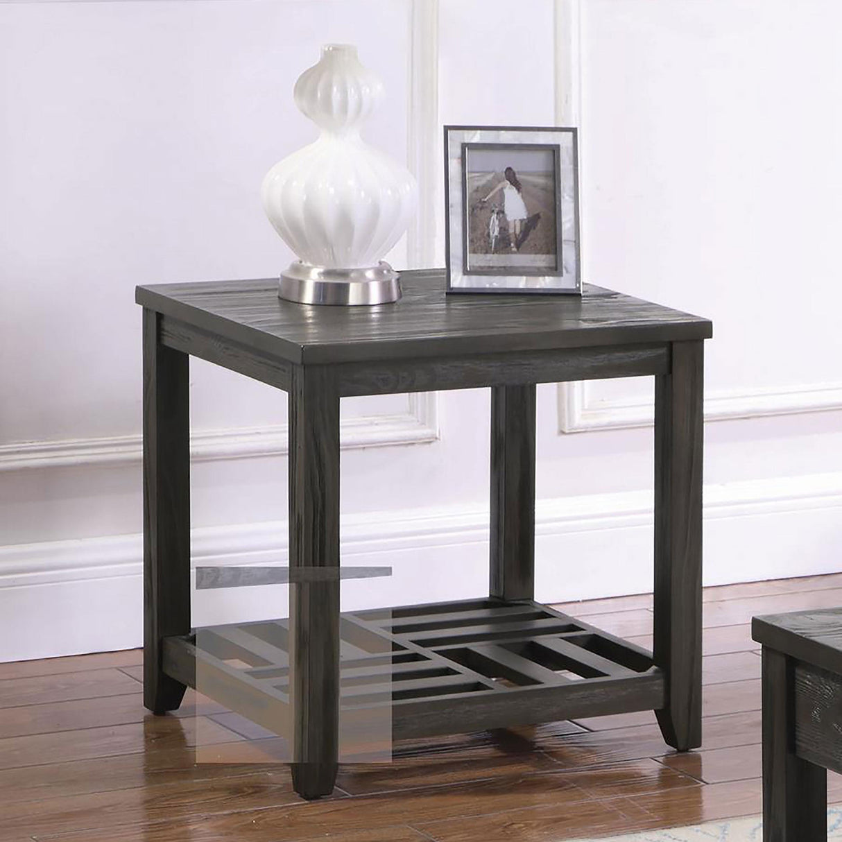 Coaster Cliffview 1-shelf Square Wood Side End Table Grey