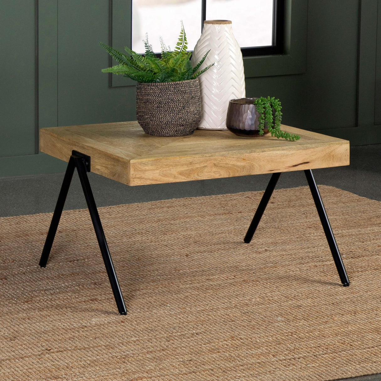 Coaster Avery Rectangular Solid Mango Wood Coffee Table Natural