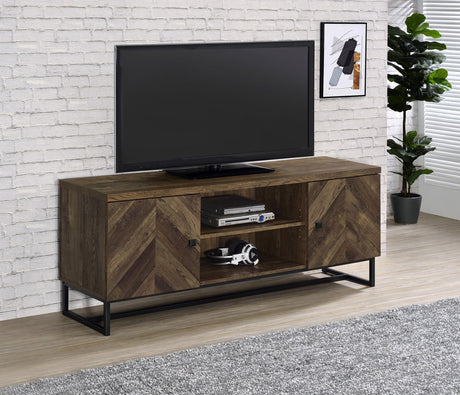Coaster Myles 2-door Engineered Wood 60" TV Stand Rustic Oak