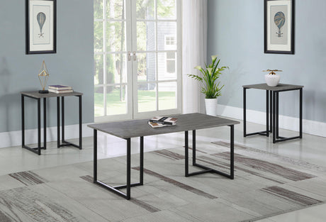 Coaster Nyla 3-piece Engineered Wood Coffee Table Set Weathered Grey