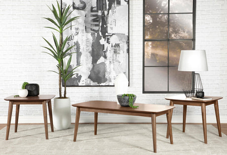 Coaster Radley 3-piece Rectangular Coffee Table Set Natural Walnut