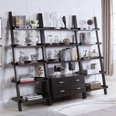 Coaster Colella 3-piece Storage Ladder Bookshelf Set Cappuccino