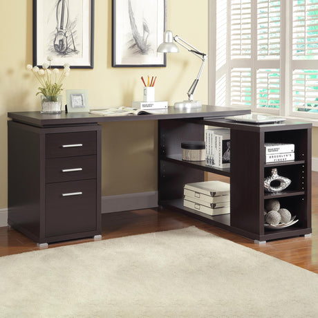 Coaster Yvette 60-inch 3-drawer L-Shape Computer Desk Cappuccino