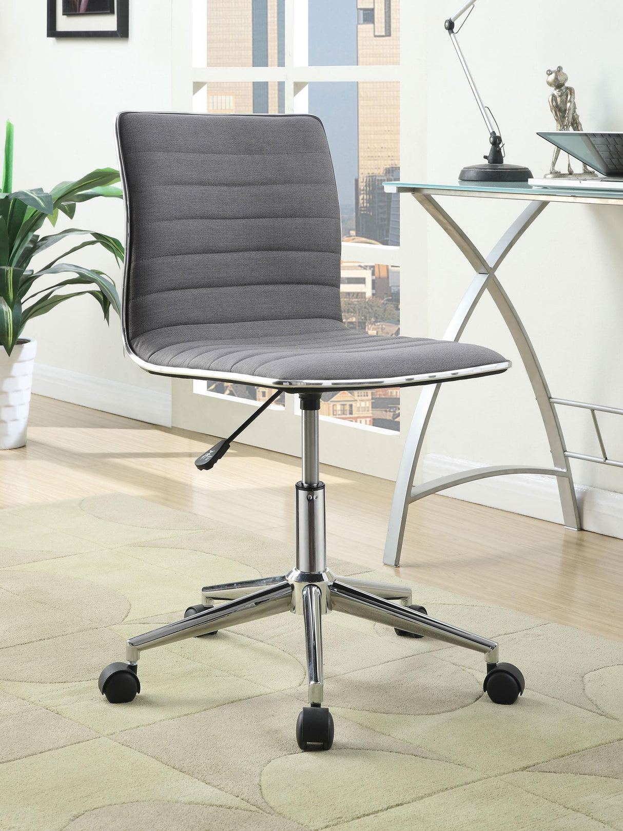 Coaster Chryses Upholstered Adjustable Home Office Desk Chair Grey