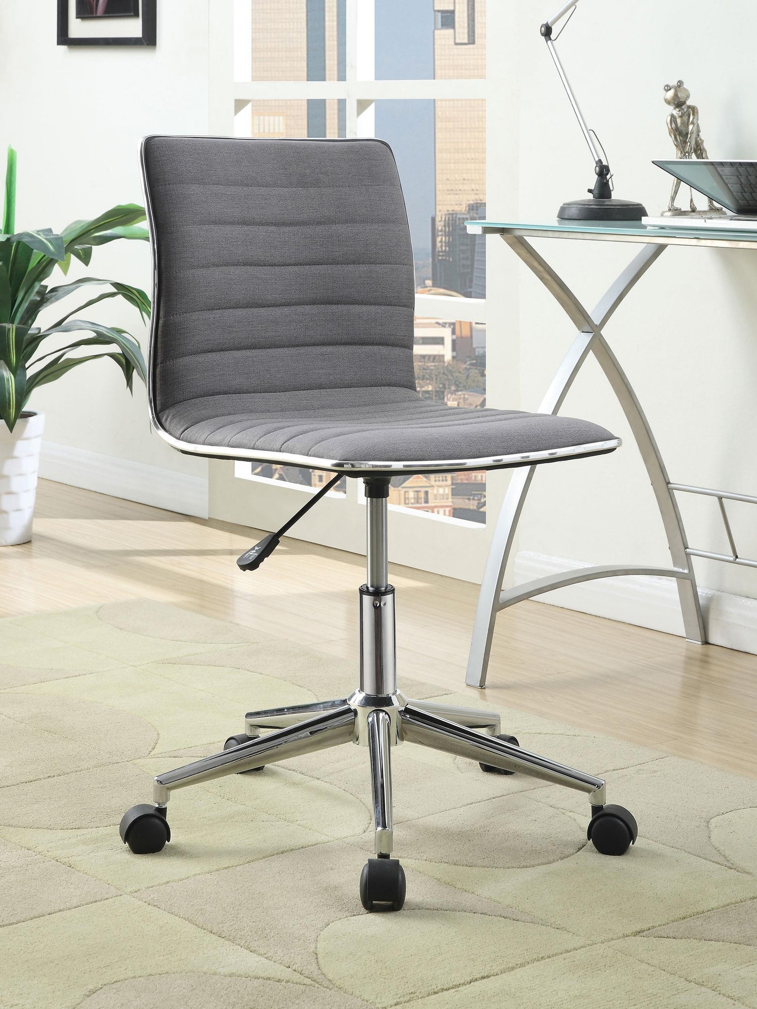 Coaster Chryses Upholstered Adjustable Home Office Desk Chair Grey