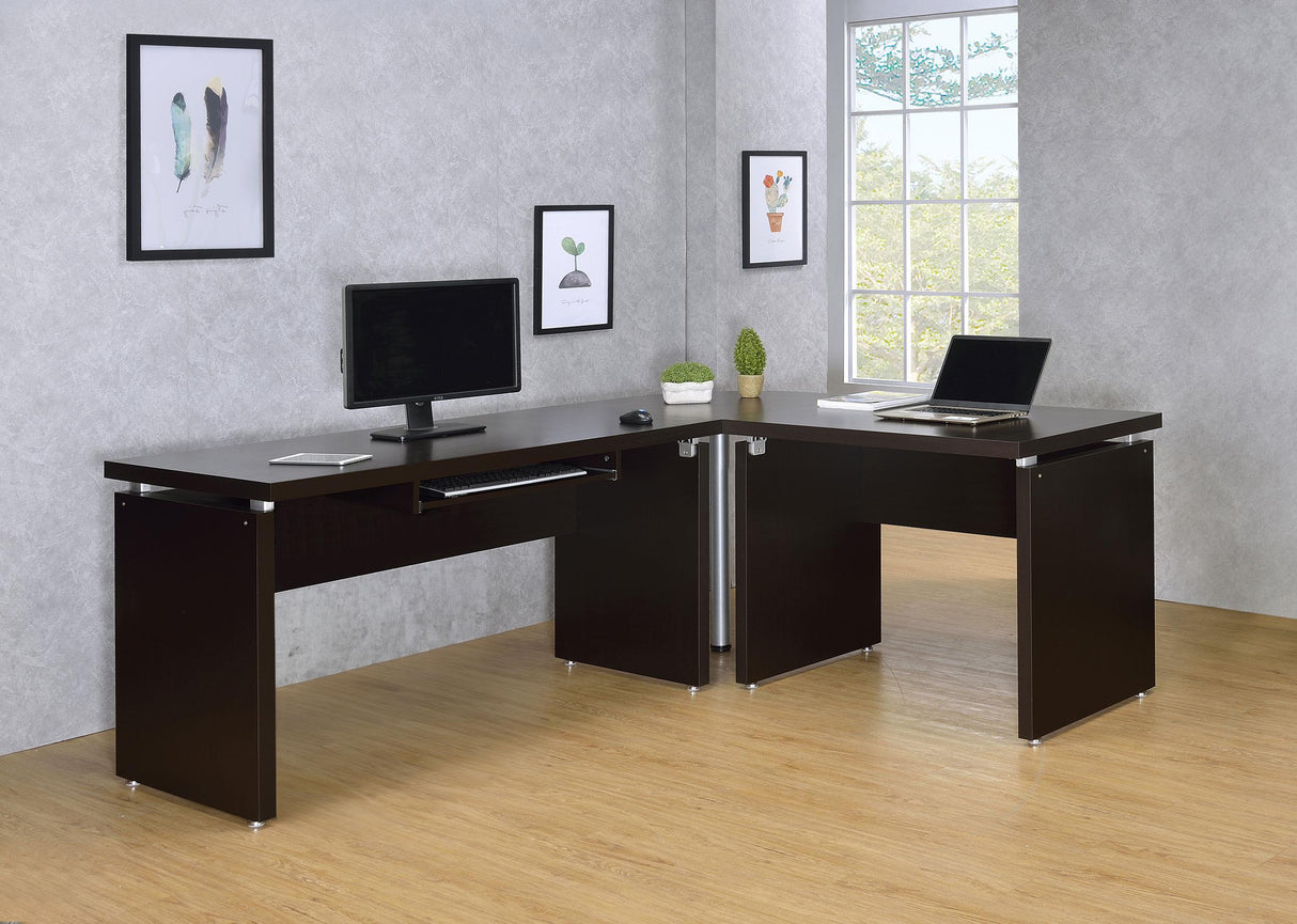Coaster Skylar 83-inch L-Shaped Office Computer Desk Cappuccino