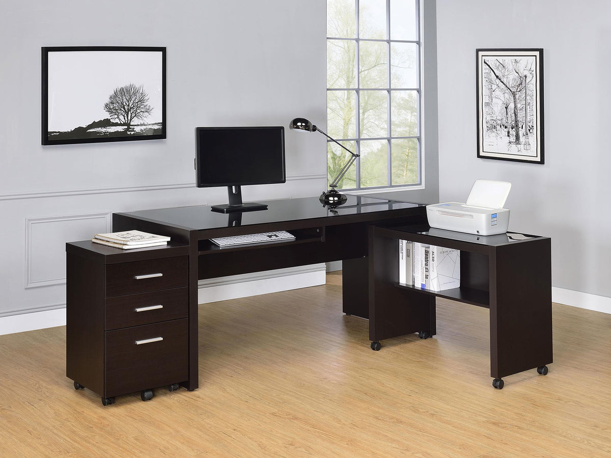 Coaster Skeena 3-piece Home Office Computer Desk Set Cappuccino