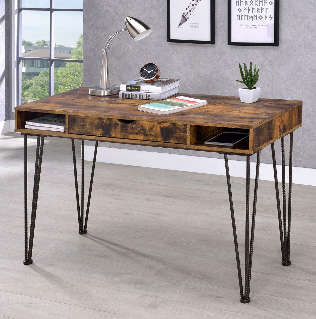 Coaster Olvera 47-inch 1-drawer Writing Desk Rustic Nutmeg