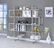 Coaster Elmer 63-inch 5-shelf Bookshelf Clear and Chrome