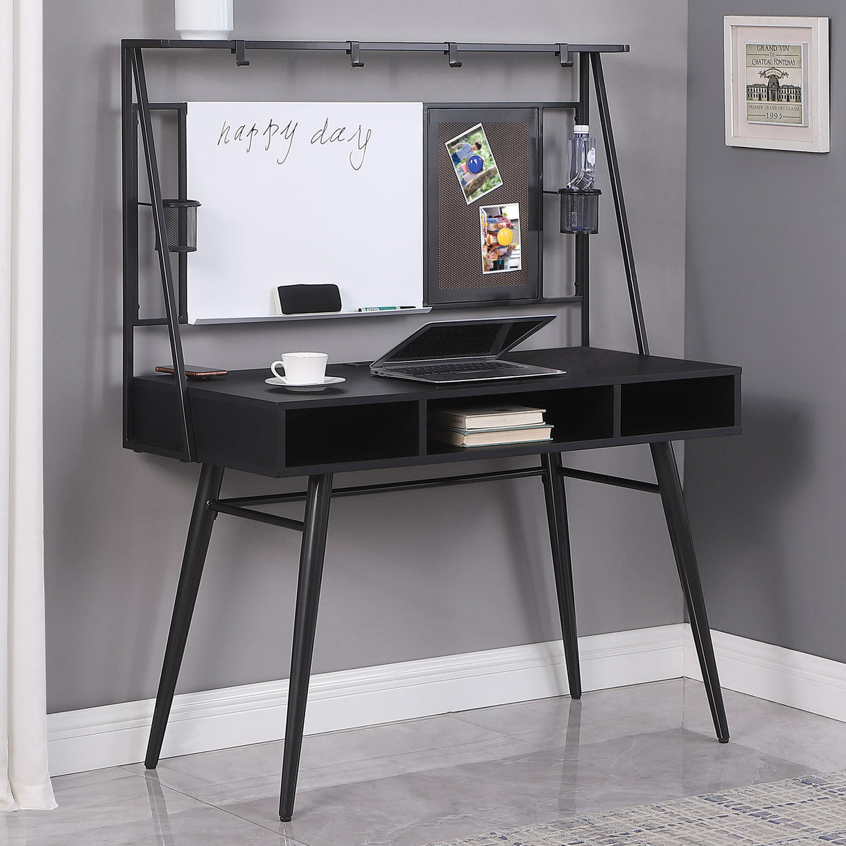 Coaster Jessie 47-inch Writing Desk with Whiteboard and USB Black