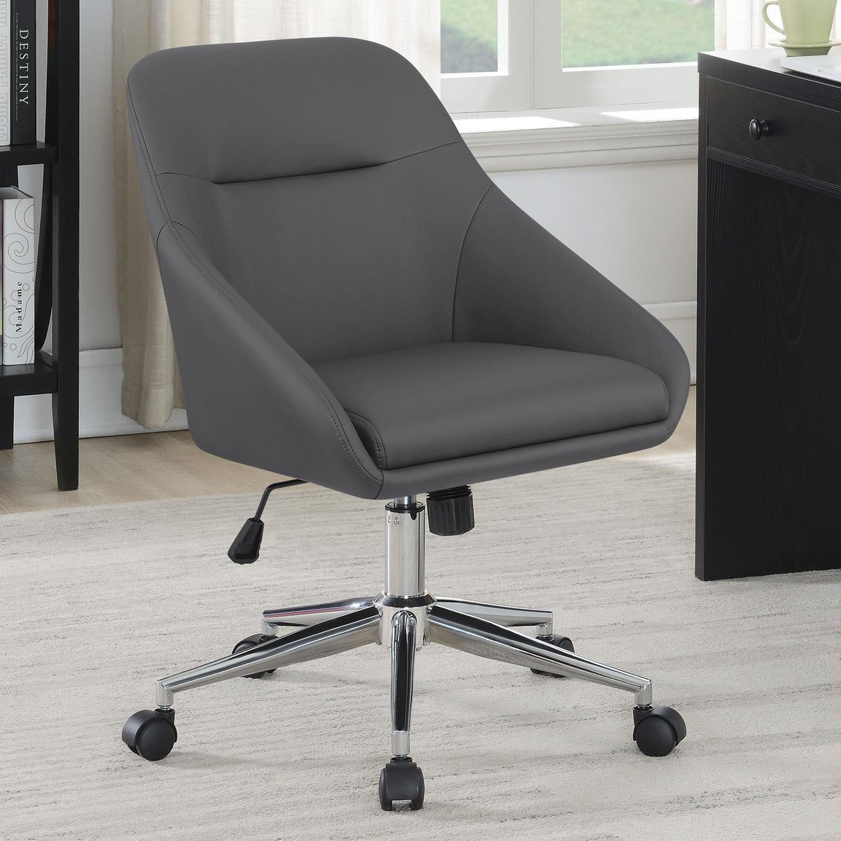 Coaster Jackman Upholstered Adjustable Home Office Desk Chair Grey