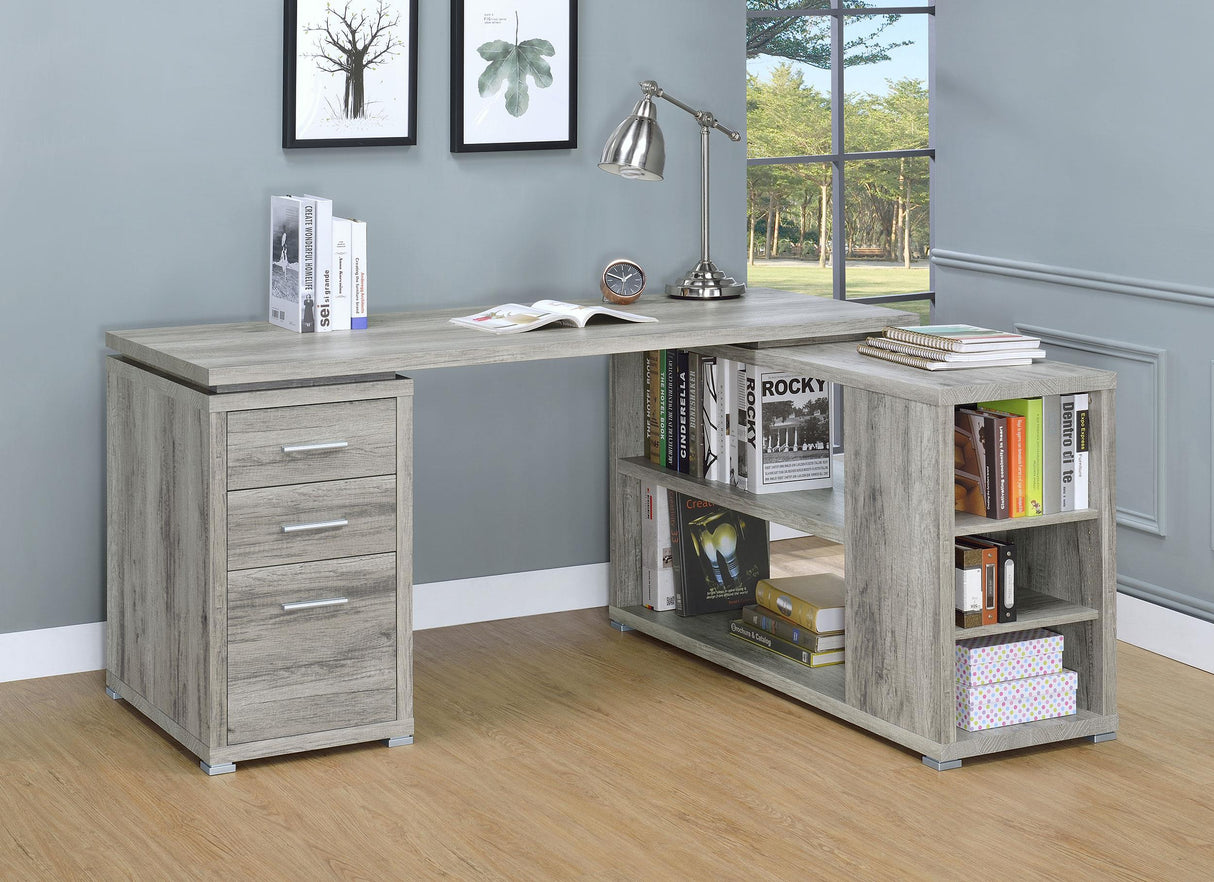 Coaster Yvette 60-inch 3-drawer L-Shape Computer Desk Grey Driftwood