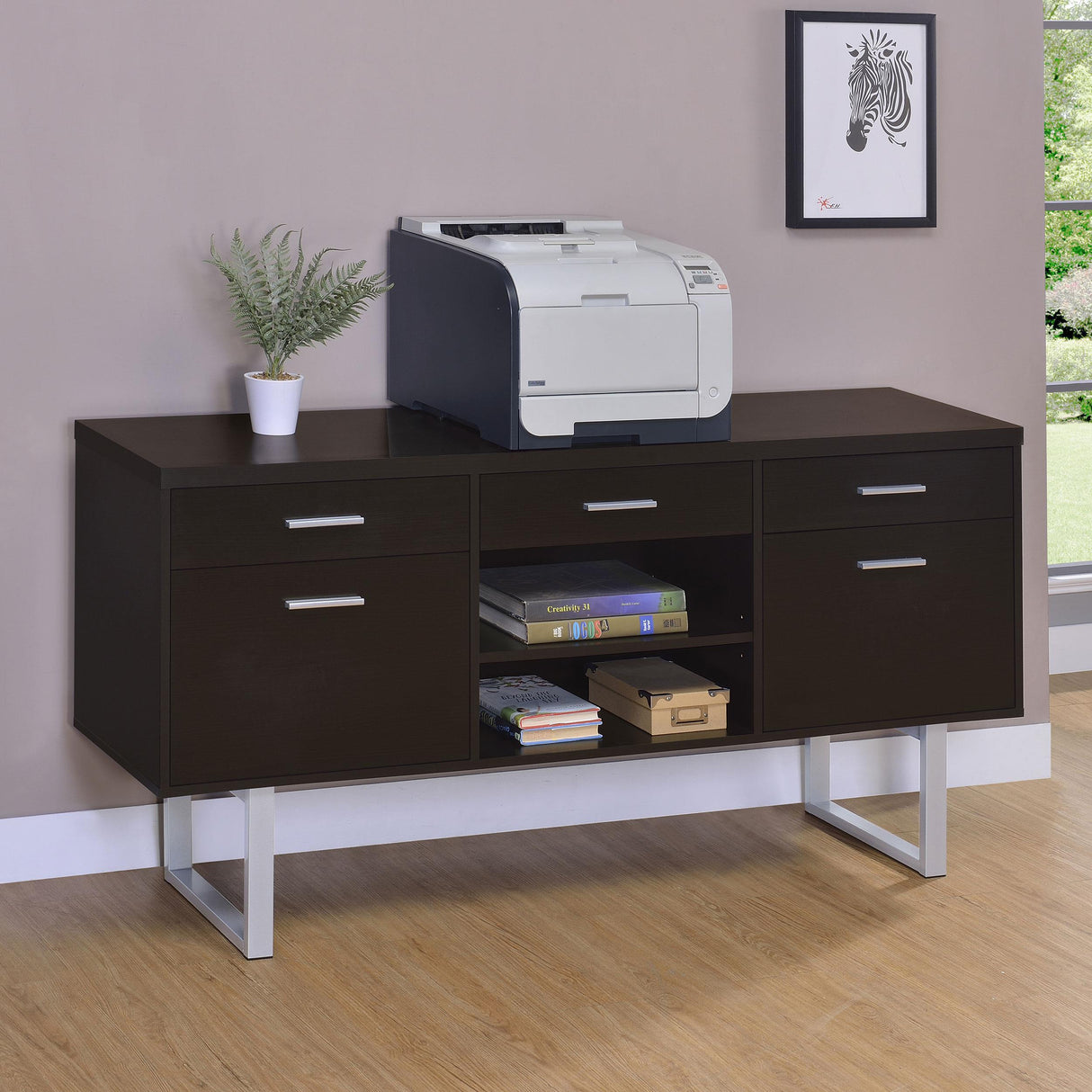 Coaster Lawtey 5-drawer Home Office Storage Credenza Cappuccino