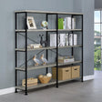 Coaster Analiese 63-inch 4-shelf Double Bookshelf Grey Driftwood