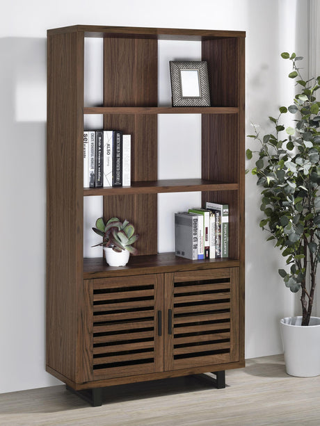 Coaster Maddox 71-inch 3-shelf Cabinet Bookcase Walnut
