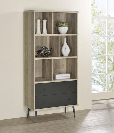 Coaster Maeve 70-inch 3-shelf Bookcase with Drawers Distressed Pine