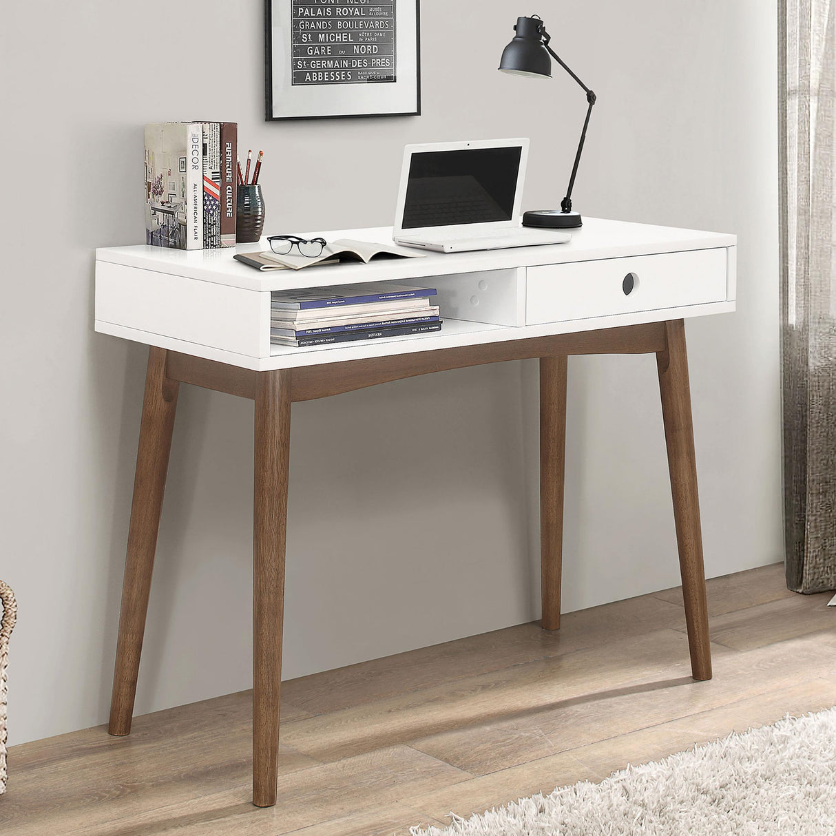 Coaster Bradenton 39-inch 1-drawer Wood Writing Desk White