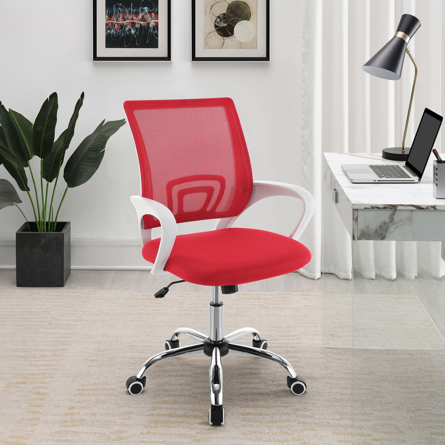 Coaster Felton Upholstered Adjustable Home Office Desk Chair Red