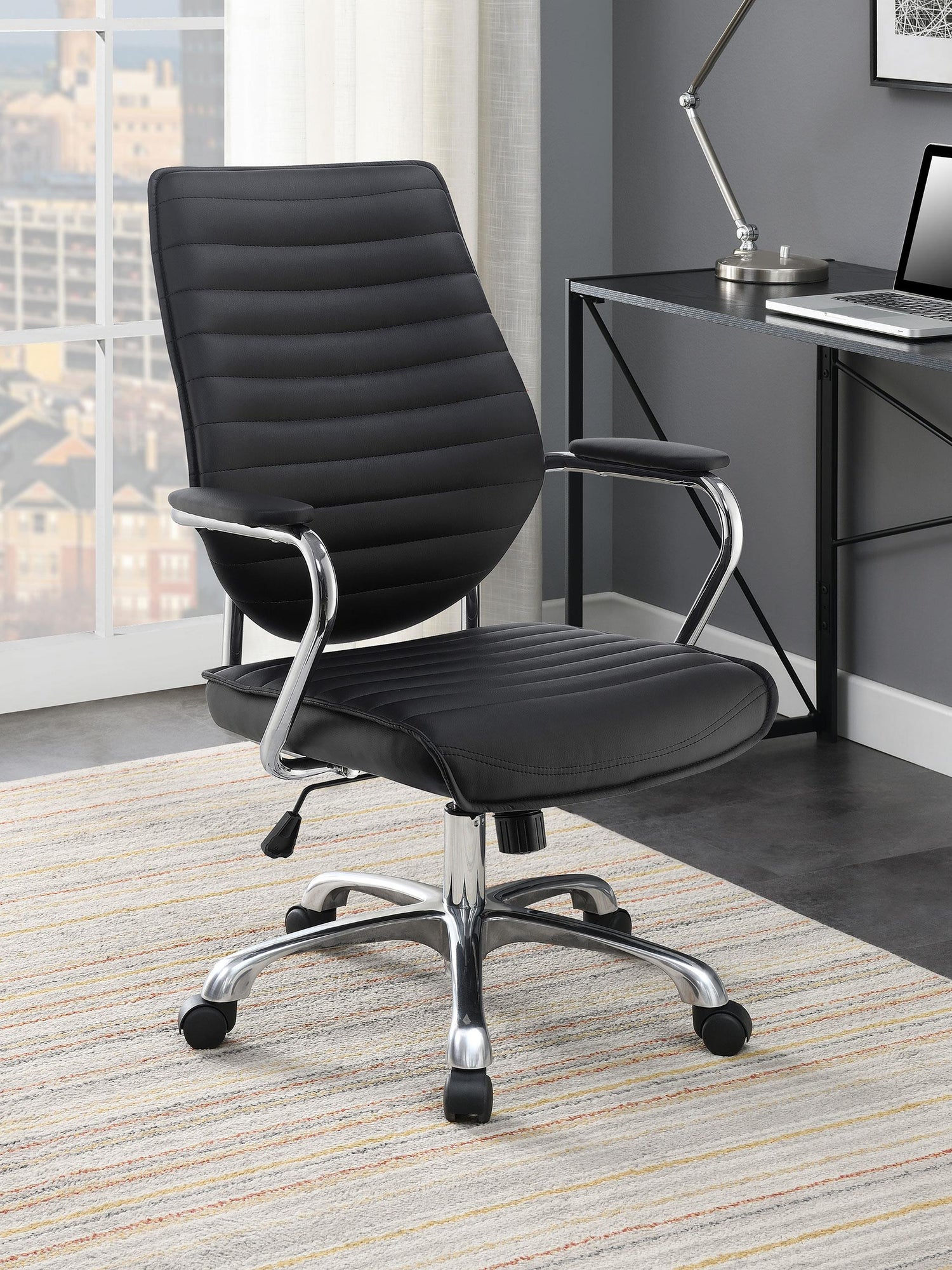 Coaster Chase Upholstered Adjustable Home Office Desk Chair Black