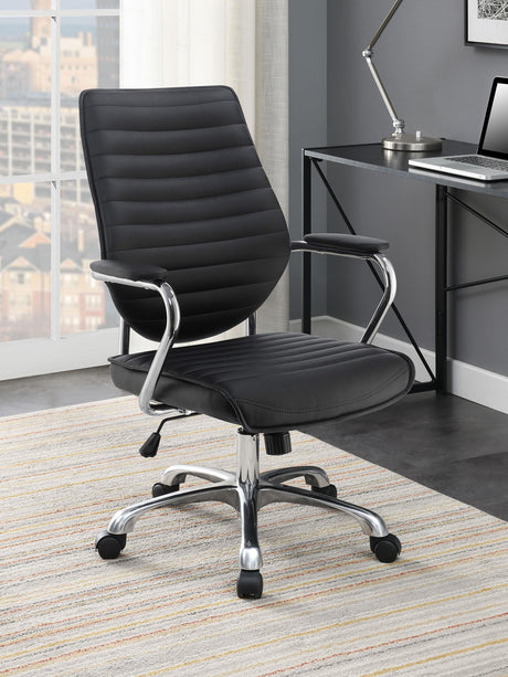 Coaster Chase Upholstered Adjustable Home Office Desk Chair Black