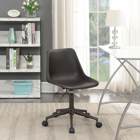 Coaster Carnell Upholstered Adjustable Home Office Desk Chair Brown